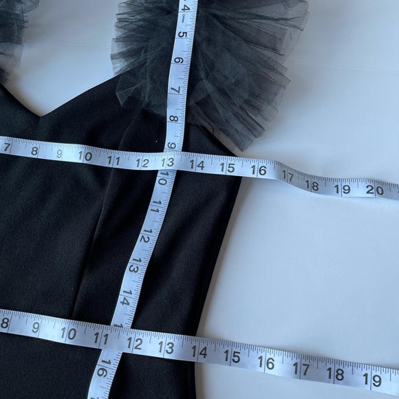LINE 6IX BLACK SPAGHETTI STRAP TULLE SLEEVE DRESS - Picture 9 of 12